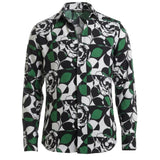 CAMICIA GEOMETRIC GREEN ROSES