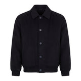 BLACK SILVER LOGO BOMBER