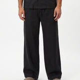 COORDINATO SHORT IN LINO BLACK