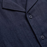 COORDINATO SHORT IN LINO BLUE
