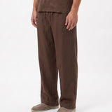 COORDINATO SHORT IN LINO BROWN
