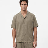 COORDINATO SHORT IN LINO GREEN