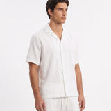 COORDINATO SHORT IN LINO WHITE