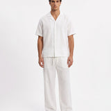 COORDINATO SHORT IN LINO WHITE