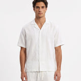 COORDINATO SHORT IN LINO WHITE