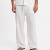 COORDINATO SHORT IN LINO WHITE