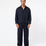 COORDINATO ELEGANT IN LINO BLU