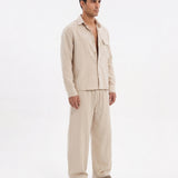 COORDINATO OVER IN LINO BEIGE