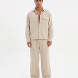 COORDINATO OVER IN LINO BEIGE