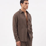 COORDINATO OVER IN LINO BROWN