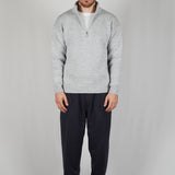 SWEATER HALF ZIP LIGHT GREY