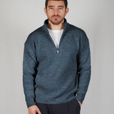 SWEATER HALF ZIP BLU