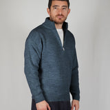 SWEATER HALF ZIP BLU