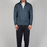SWEATER HALF ZIP BLU