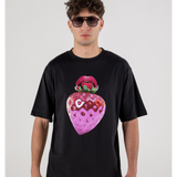 T-SHIRT BLACK STRAWBERRY