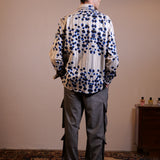 CAMICIA BLUE WATER FLOWERS