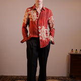 CAMICIA RED PAINTED FLOWERS