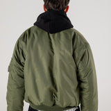 GREEN SILVER LOGO BOMBER