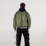 GREEN SILVER LOGO BOMBER