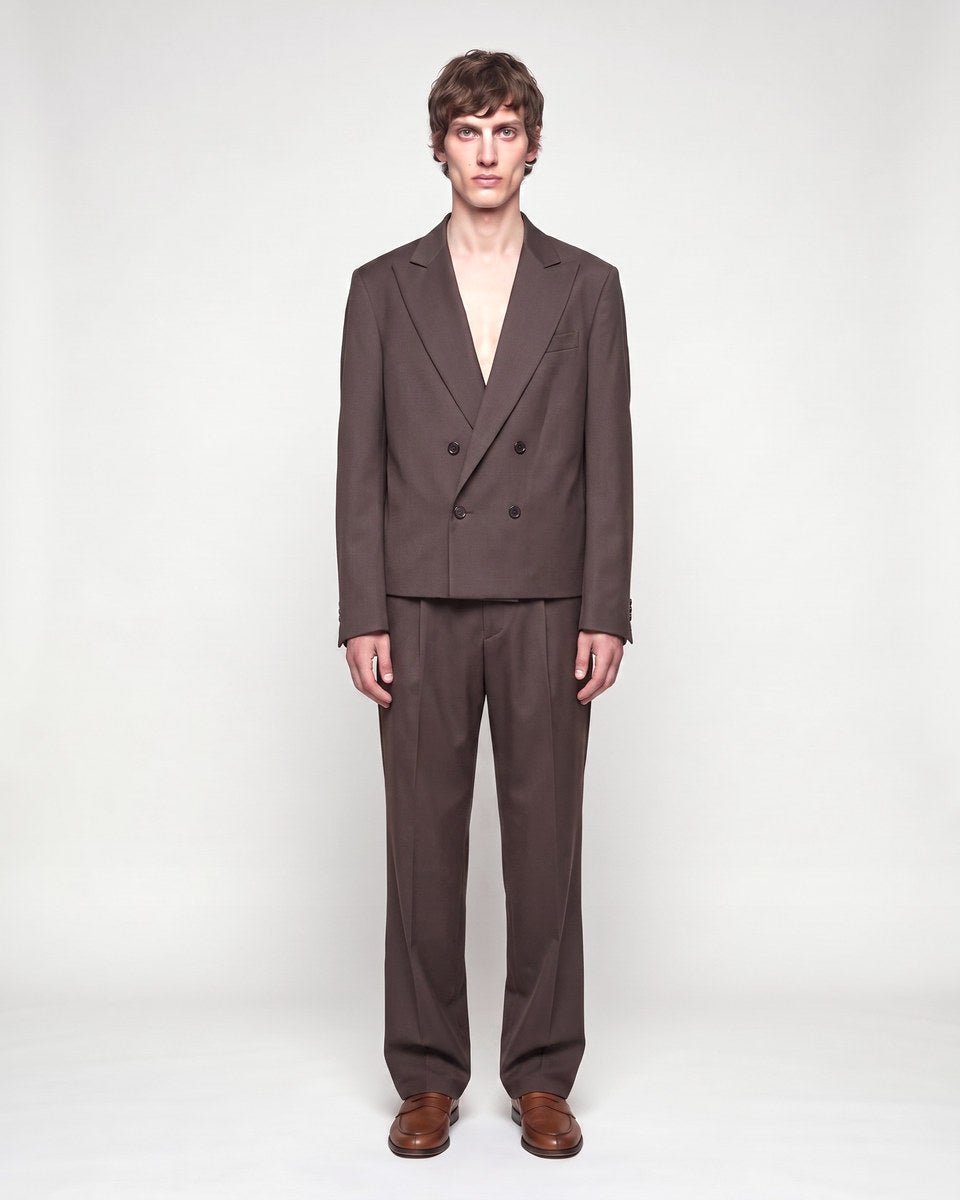 ABITO CROP DOPPIOPETTO BROWN - Benevierre