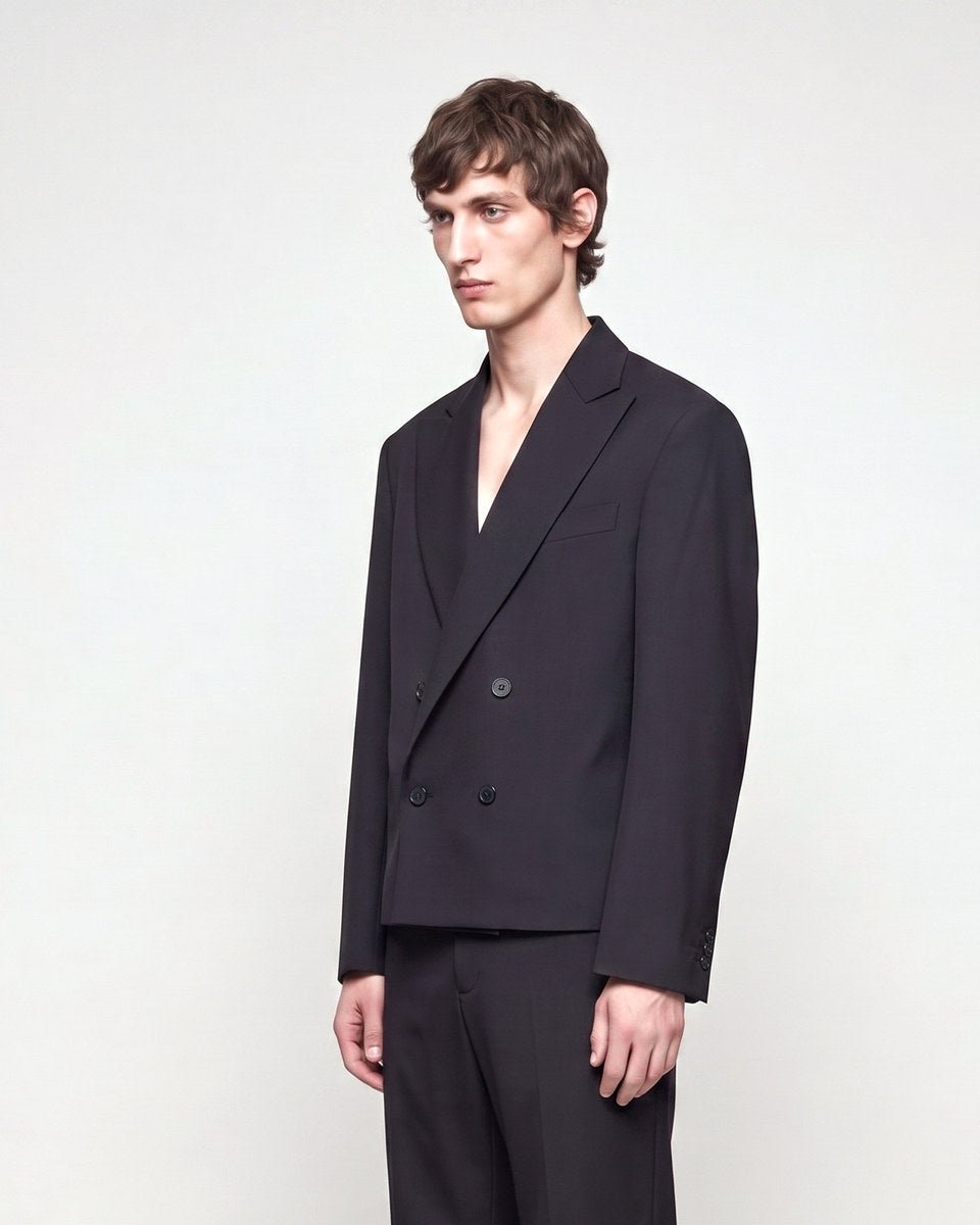 ABITO CROP DOPPIOPETTO DARK GREY - Benevierre