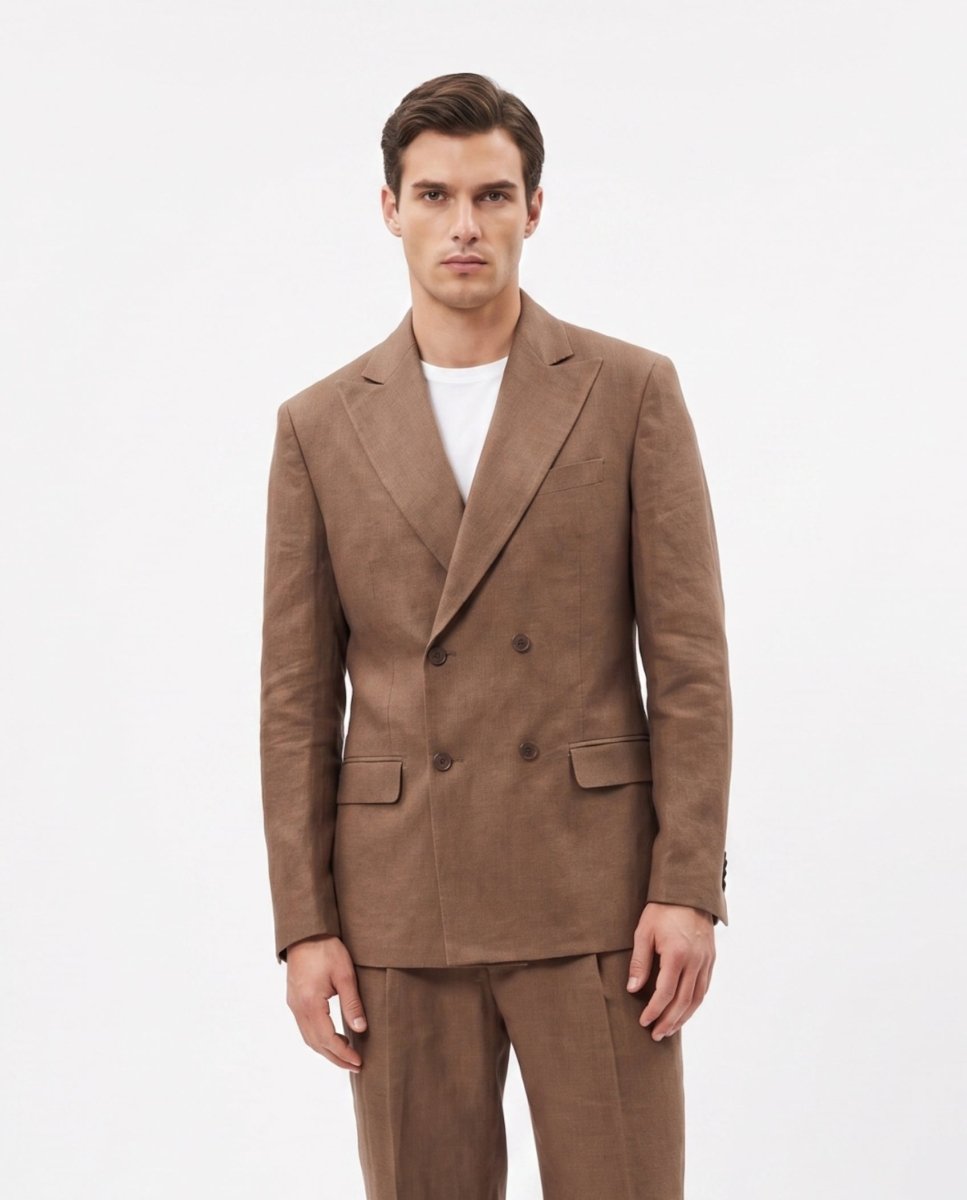 ABITO IN LINO BROWN - Benevierre