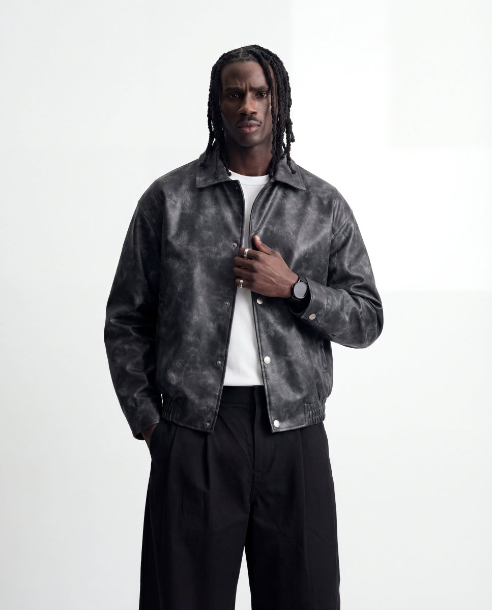 ASPHALT LEATHER JACKET - Benevierre