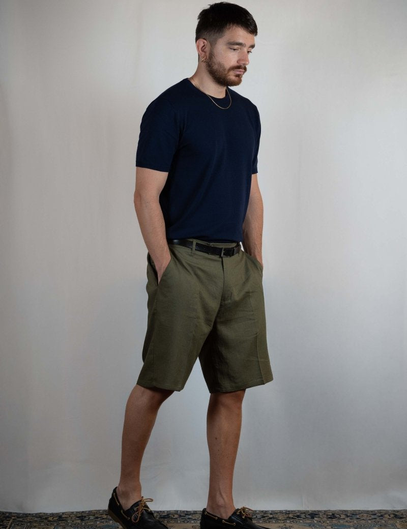 BERMUDA IN LINO VERDE - Benevierre
