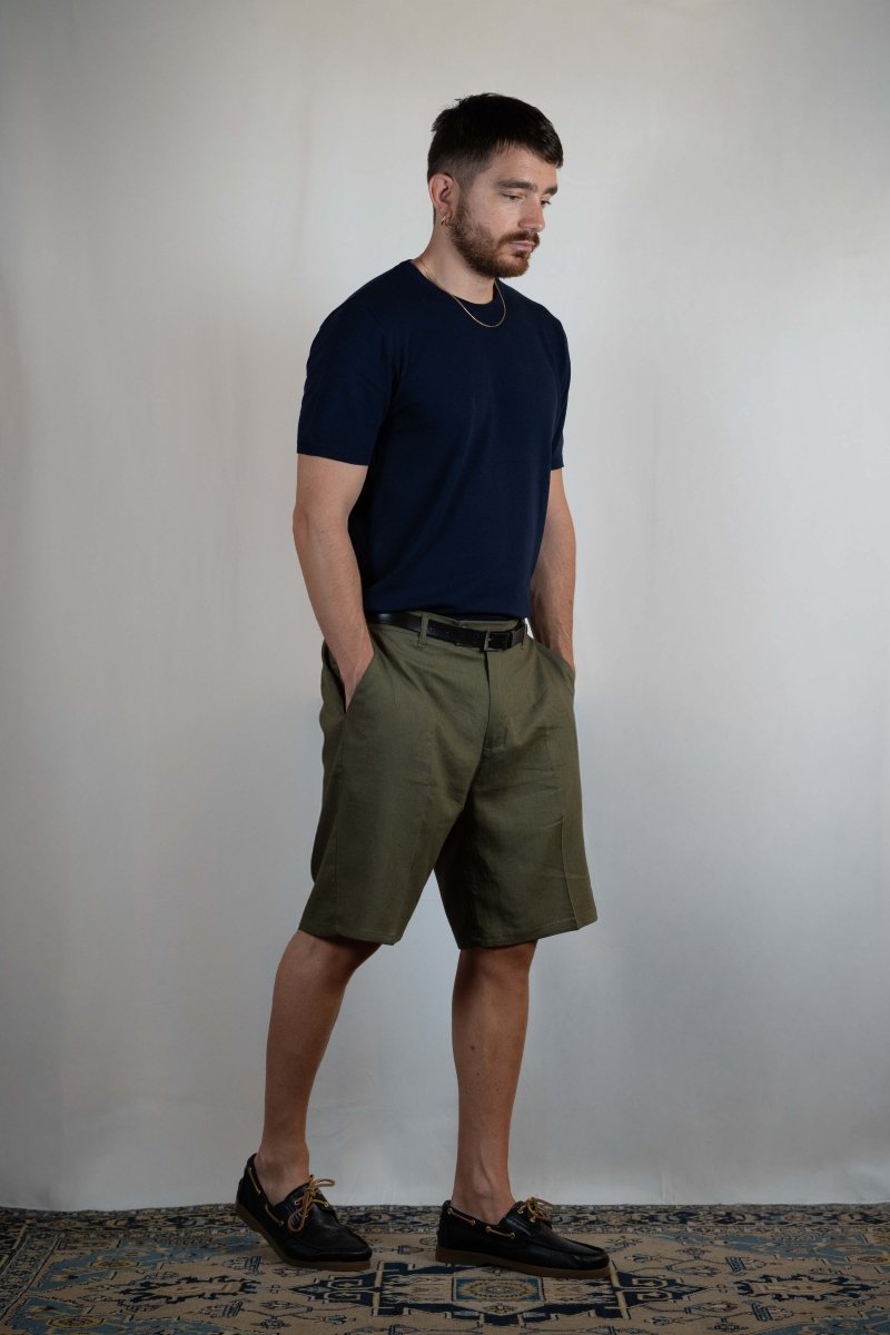 BERMUDA IN LINO VERDE - Benevierre