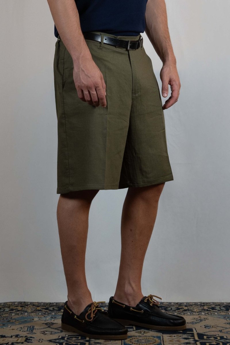 BERMUDA IN LINO VERDE - Benevierre