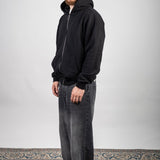 BLACK ZIP HOODIE - Benevierre