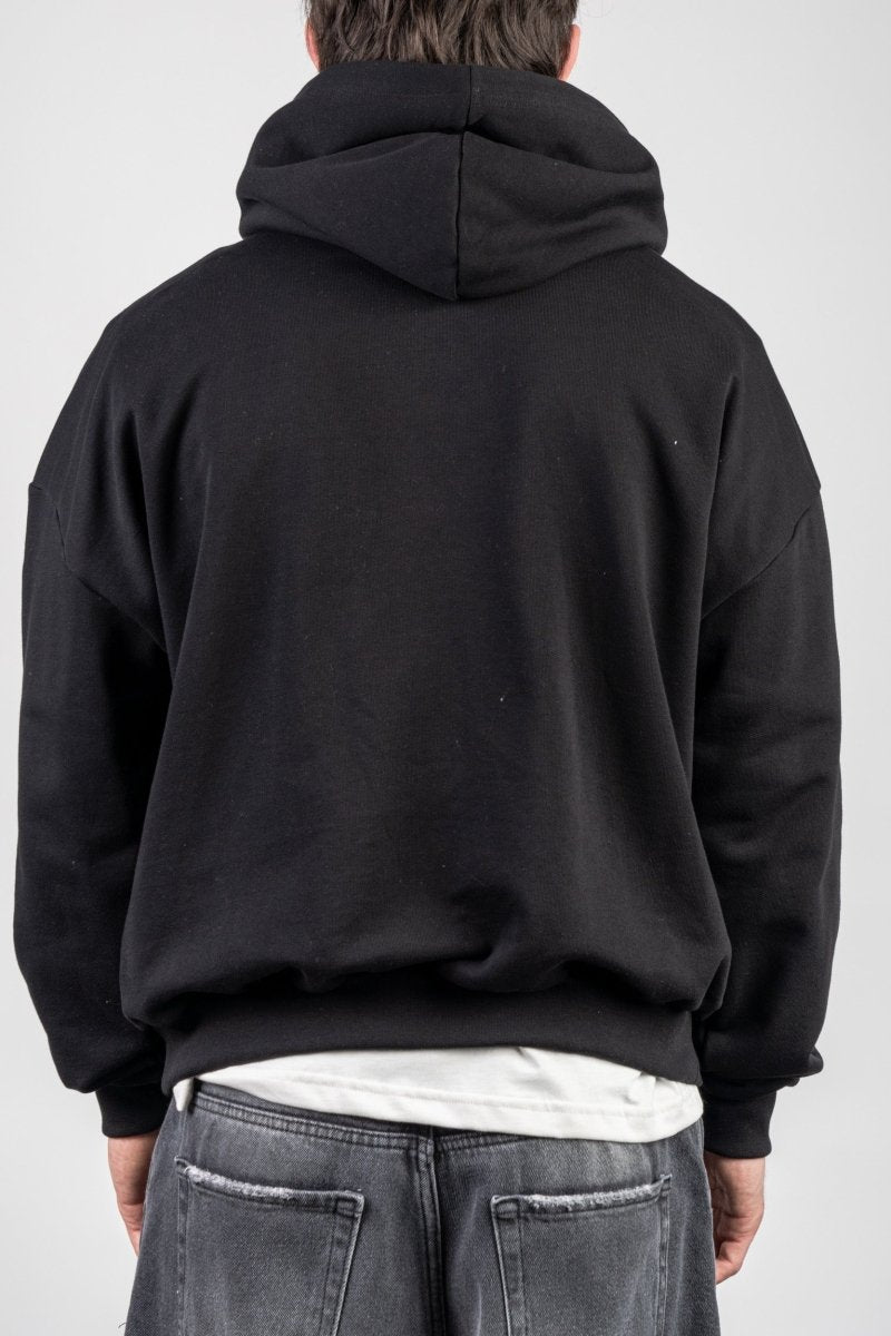 BLACK ZIP HOODIE - Benevierre