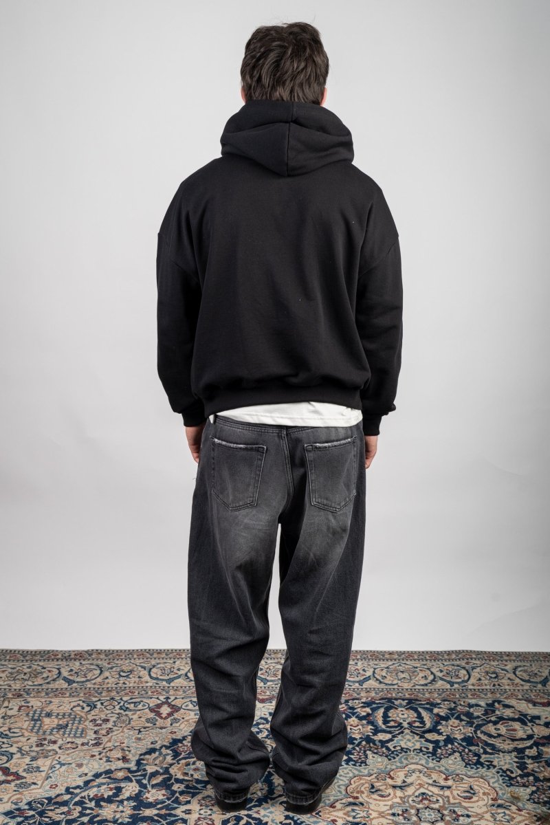 BLACK ZIP HOODIE - Benevierre