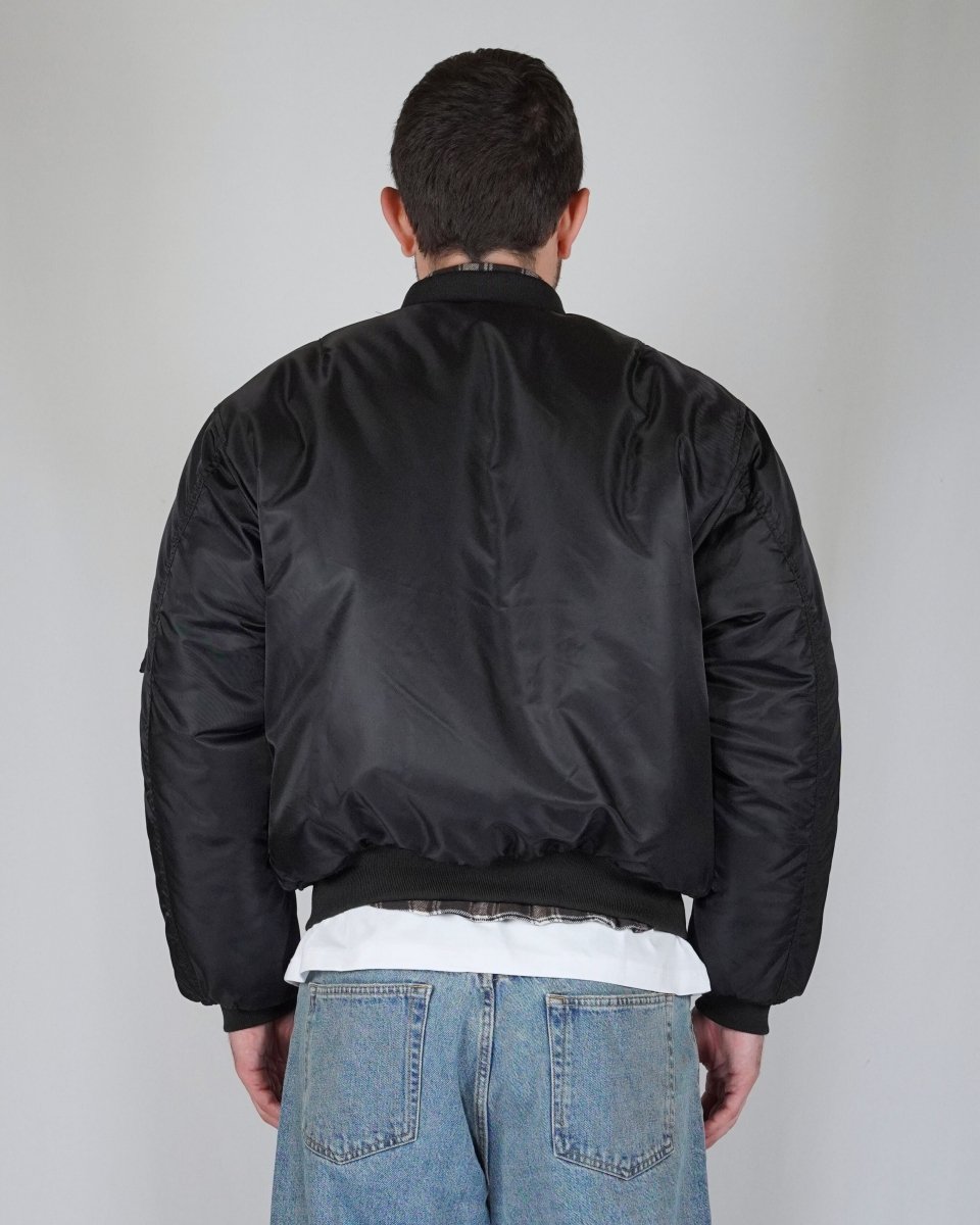 BOMBER BLACK SILVER LOGO - Benevierre