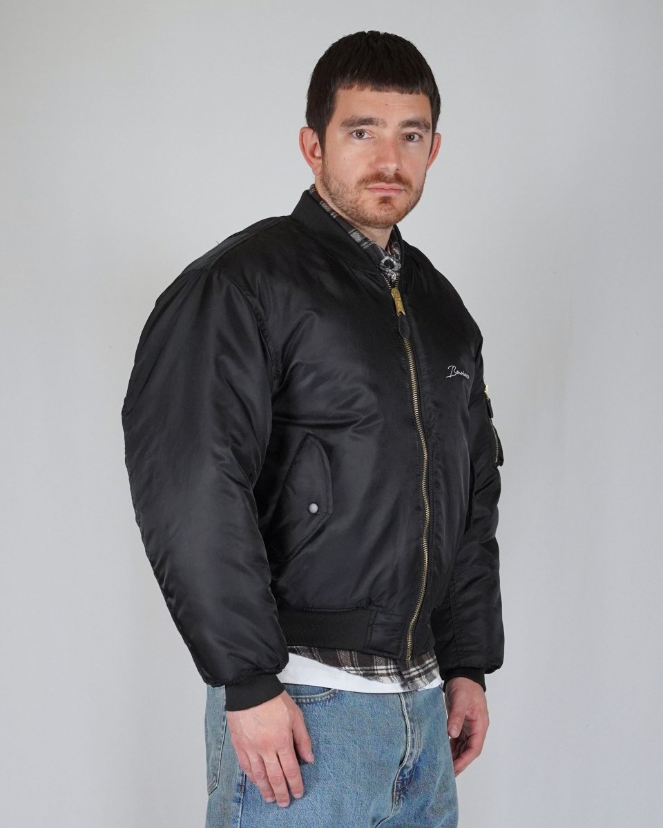 BOMBER BLACK SILVER LOGO - Benevierre
