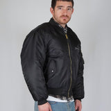 BOMBER BLACK SILVER LOGO - Benevierre