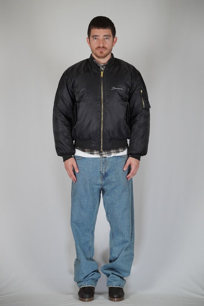 BOMBER BLACK SILVER LOGO - Benevierre