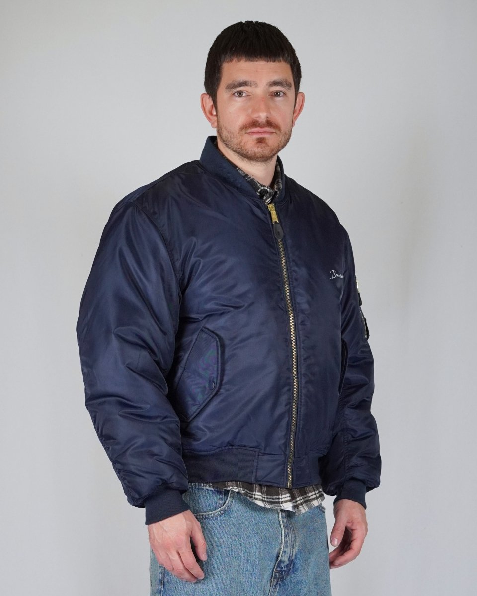 BOMBER BLUE SILVER LOGO - Benevierre