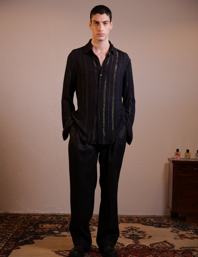 CAMICIA BLACK ANIMALIER - Benevierre