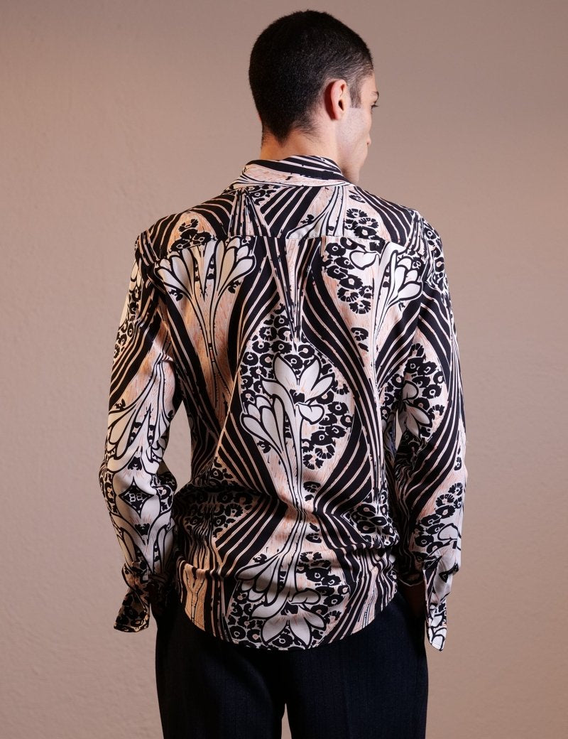 CAMICIA BLACK FLOREAL MIX - Benevierre