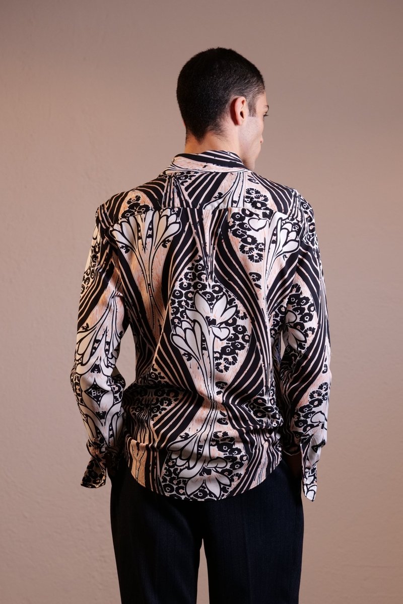 CAMICIA BLACK FLOREAL MIX - Benevierre