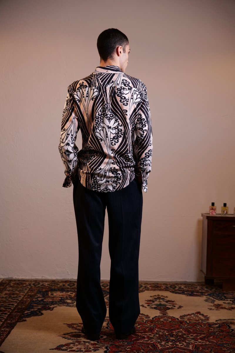 CAMICIA BLACK FLOREAL MIX - Benevierre