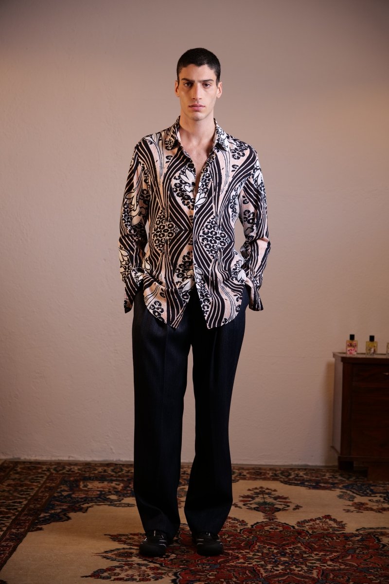 CAMICIA BLACK FLOREAL MIX - Benevierre