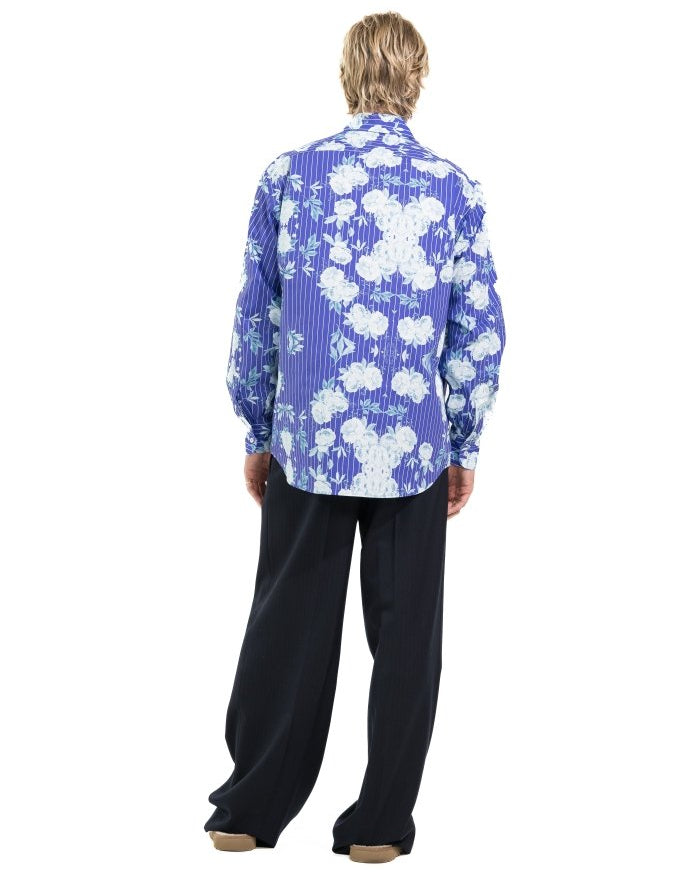 CAMICIA BLU ICY FLOWERS - Benevierre