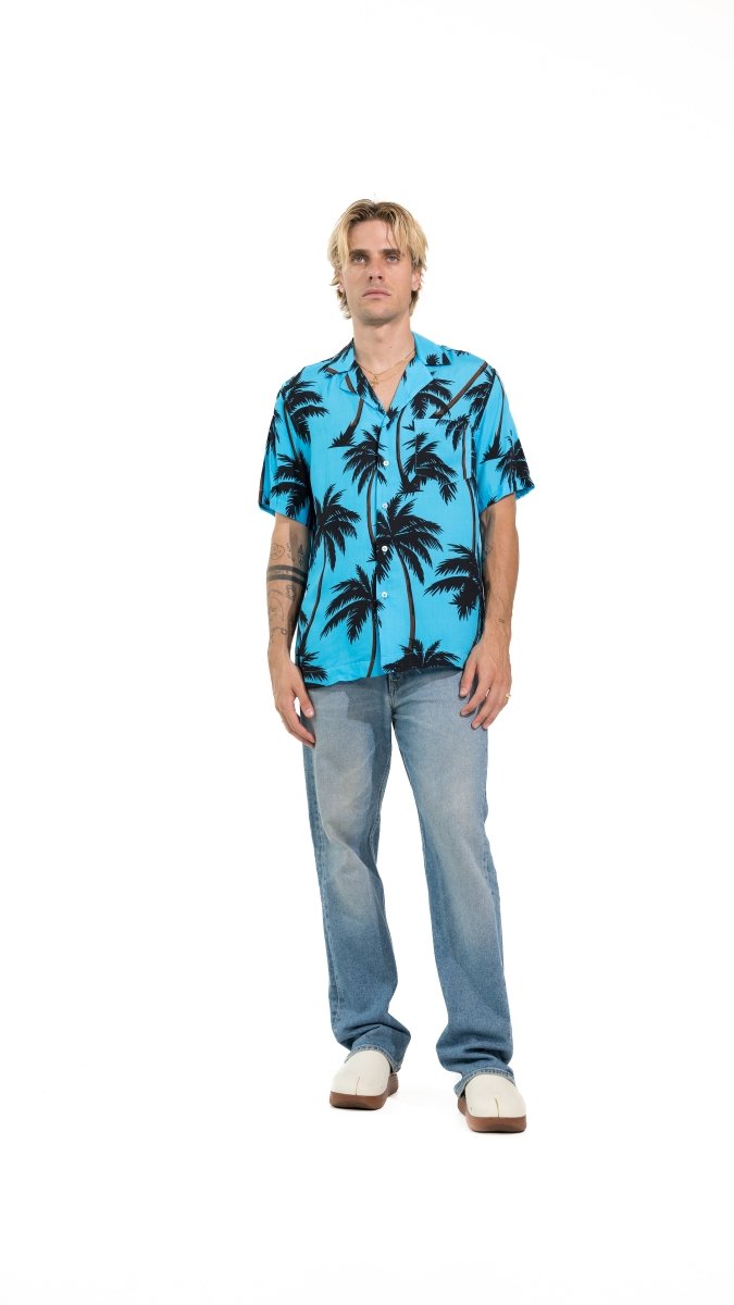 CAMICIA BLUE ICE PALMS - Benevierre