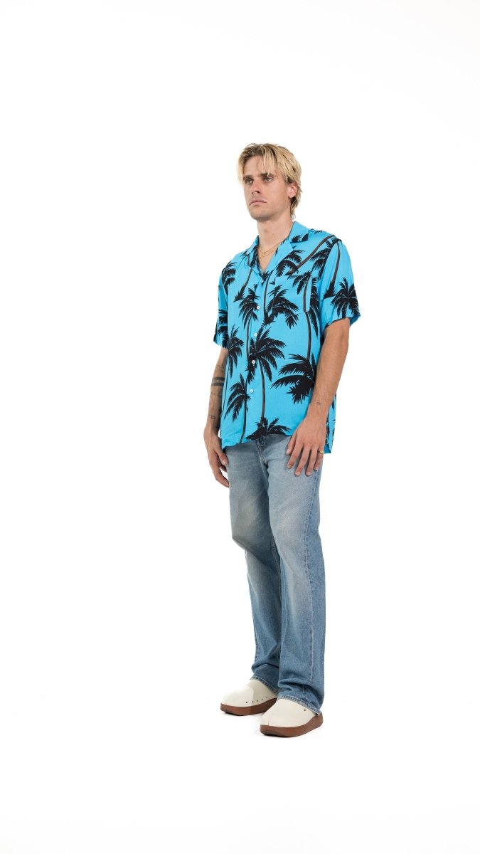 CAMICIA BLUE ICE PALMS - Benevierre