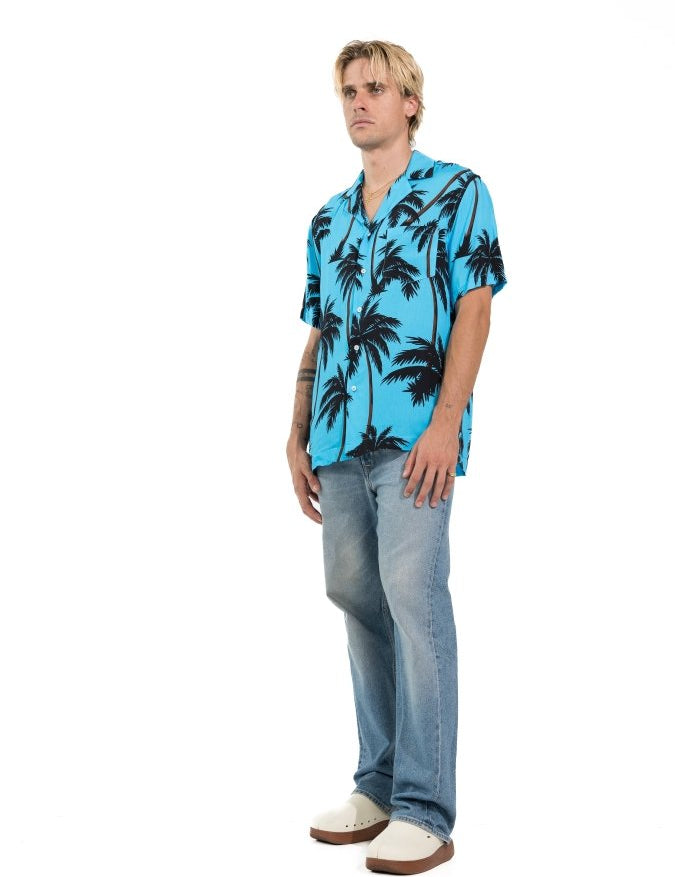 CAMICIA BLUE ICE PALMS - Benevierre