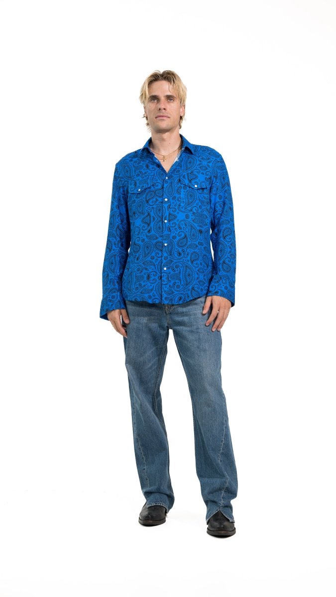 CAMICIA BLUE MADRID PAISLEY - Benevierre