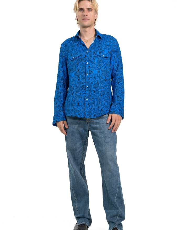 CAMICIA BLUE MADRID PAISLEY - Benevierre
