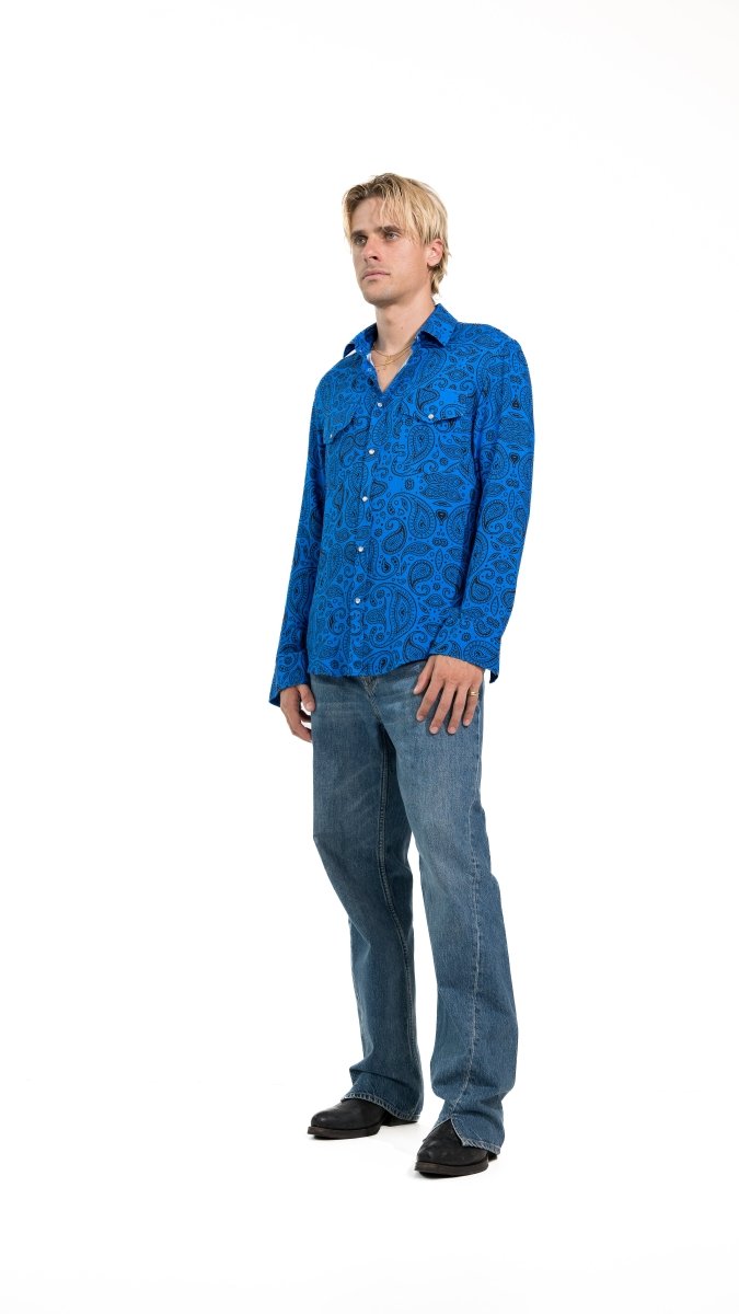CAMICIA BLUE MADRID PAISLEY - Benevierre